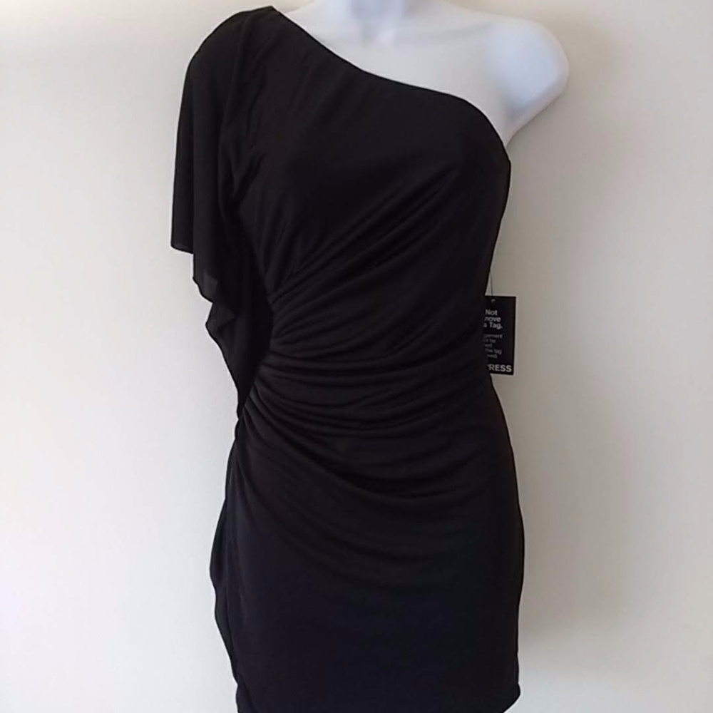 Express One-Shoulder Black Dress - New, size XS